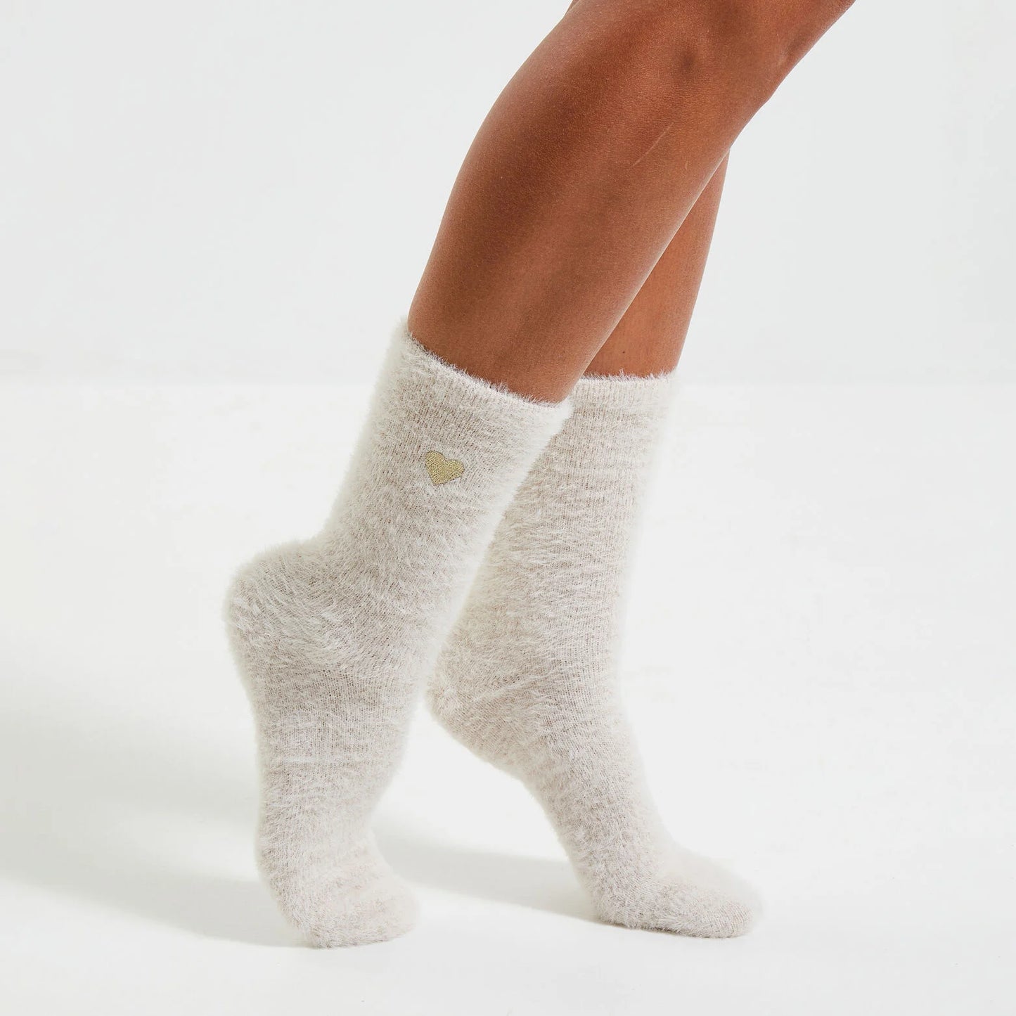 Lot de 2 paires de chaussettes fluffy