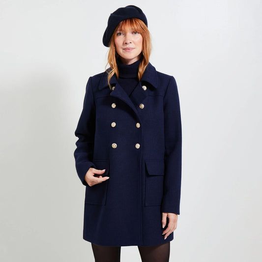 Manteau caban boutonné femme