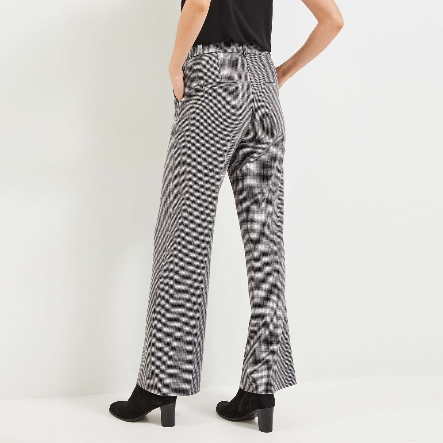 Pantalon large maille côtelée femme